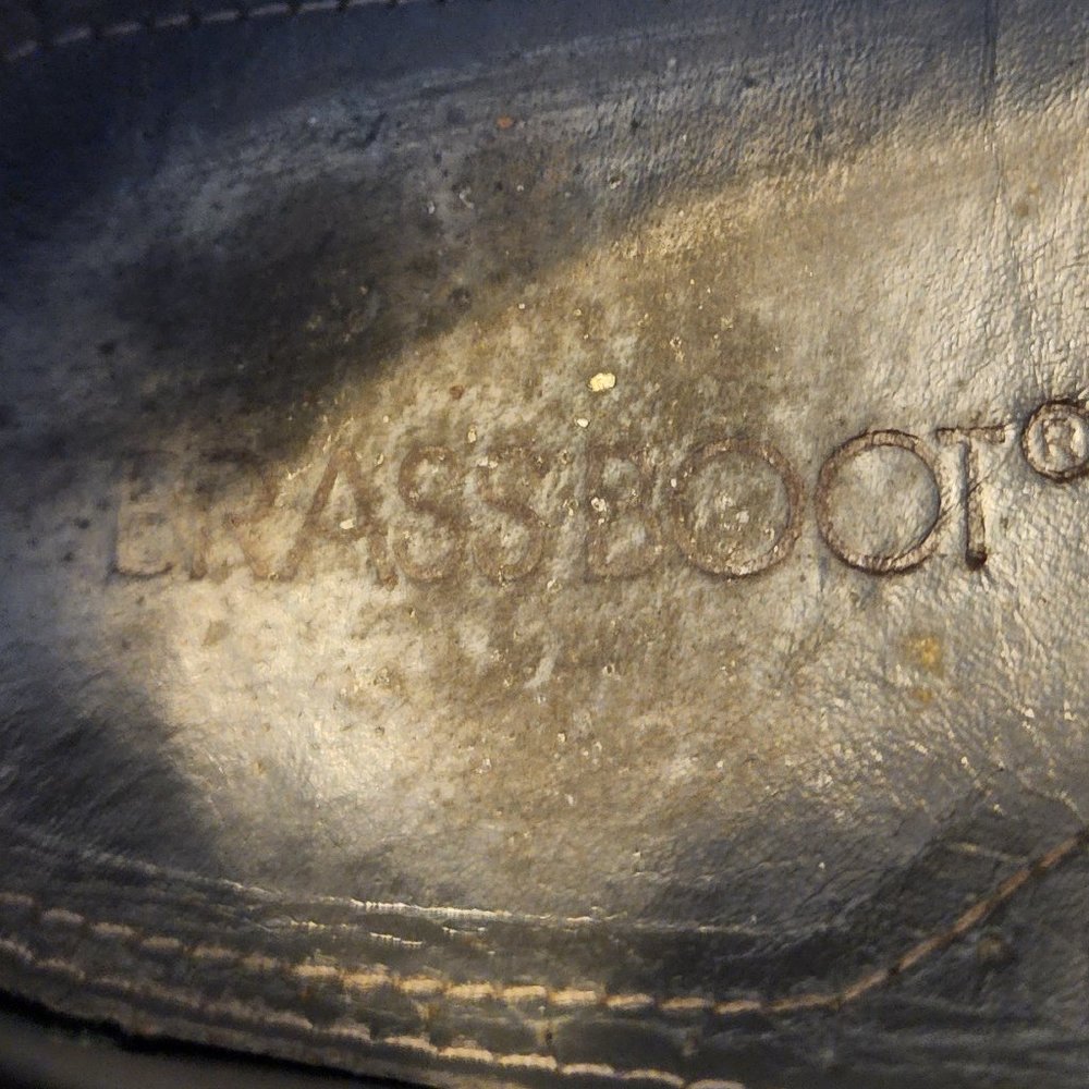 Brass Boot Tassel Loafers Size 10.5 Black Genuine Caiman Alligator - Picture 5 of 11